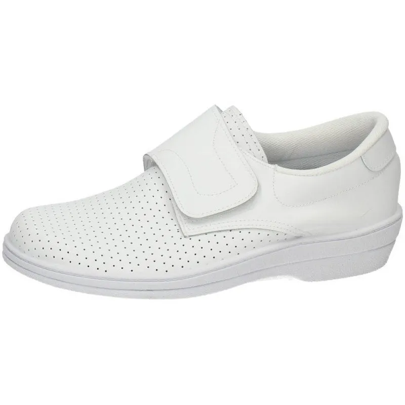293 ZUECO DE PIEL VELCRO color BLANCO