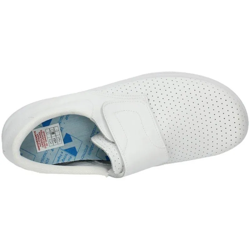 293 ZUECO DE PIEL VELCRO color BLANCO