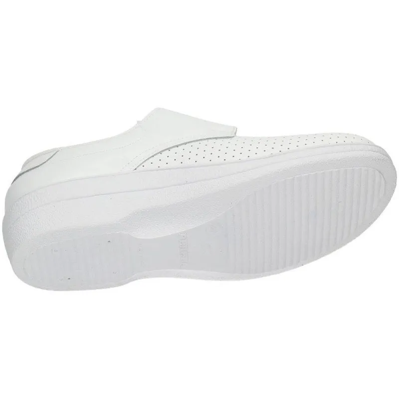 293 ZUECO DE PIEL VELCRO color BLANCO
