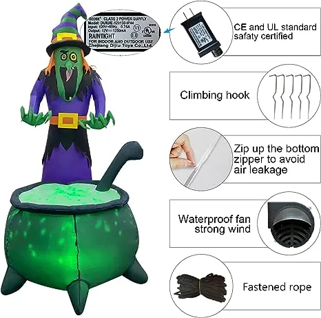 5.4 FT Tall Inflatable Witch