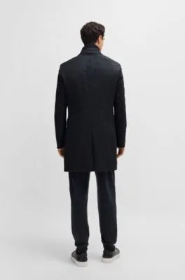 Abrigo slim fit de espiga con interior extraíble con cremallera