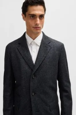 Abrigo slim fit de espiga con interior extraíble con cremallera
