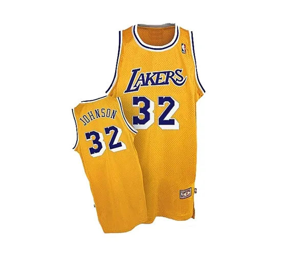 Adidas Camiseta Lakers Original Bordada Magic Johnson (amarillo)