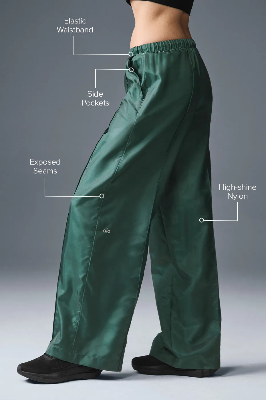 AFTERGLOW WIDE LEG TRACK PANT  WINTER IVY