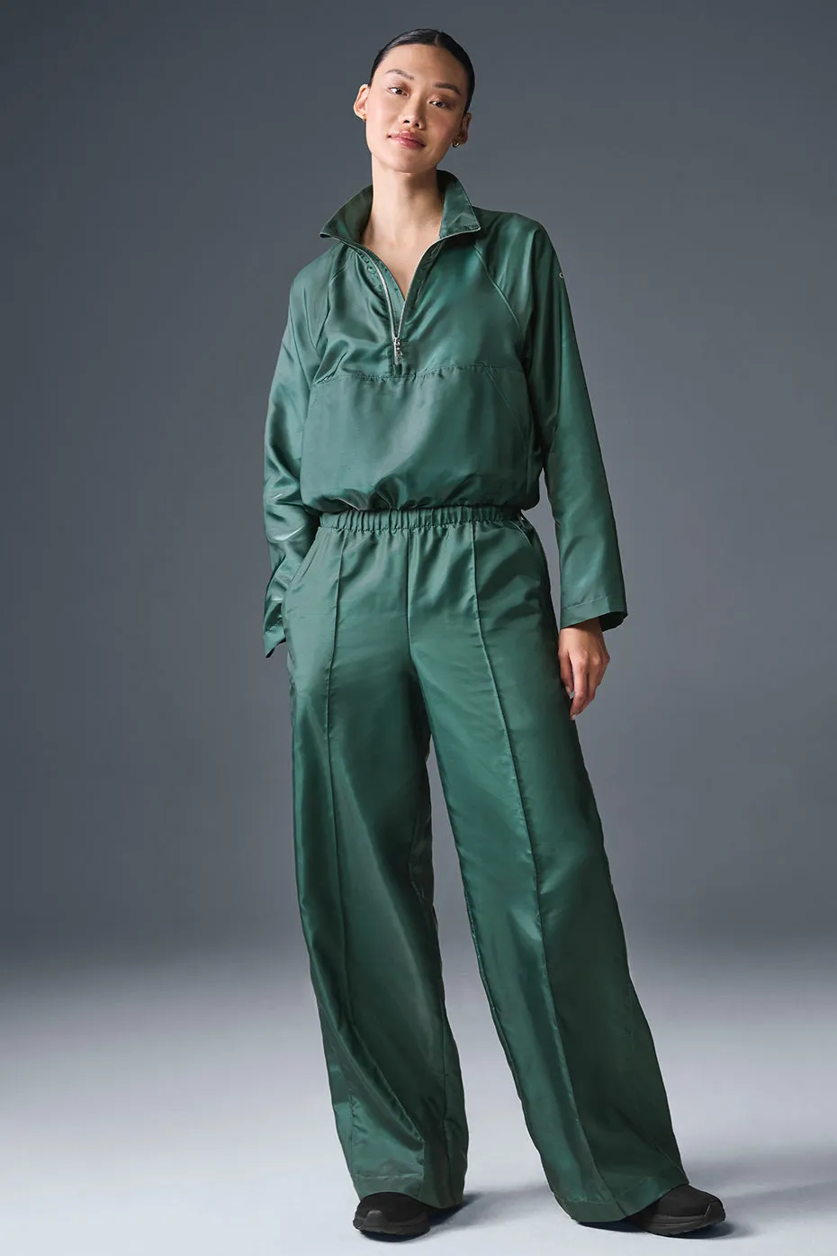AFTERGLOW WIDE LEG TRACK PANT  WINTER IVY