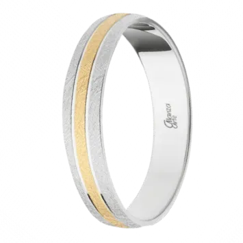 Alianza Oro Blanco y Amarillo 4 mm.