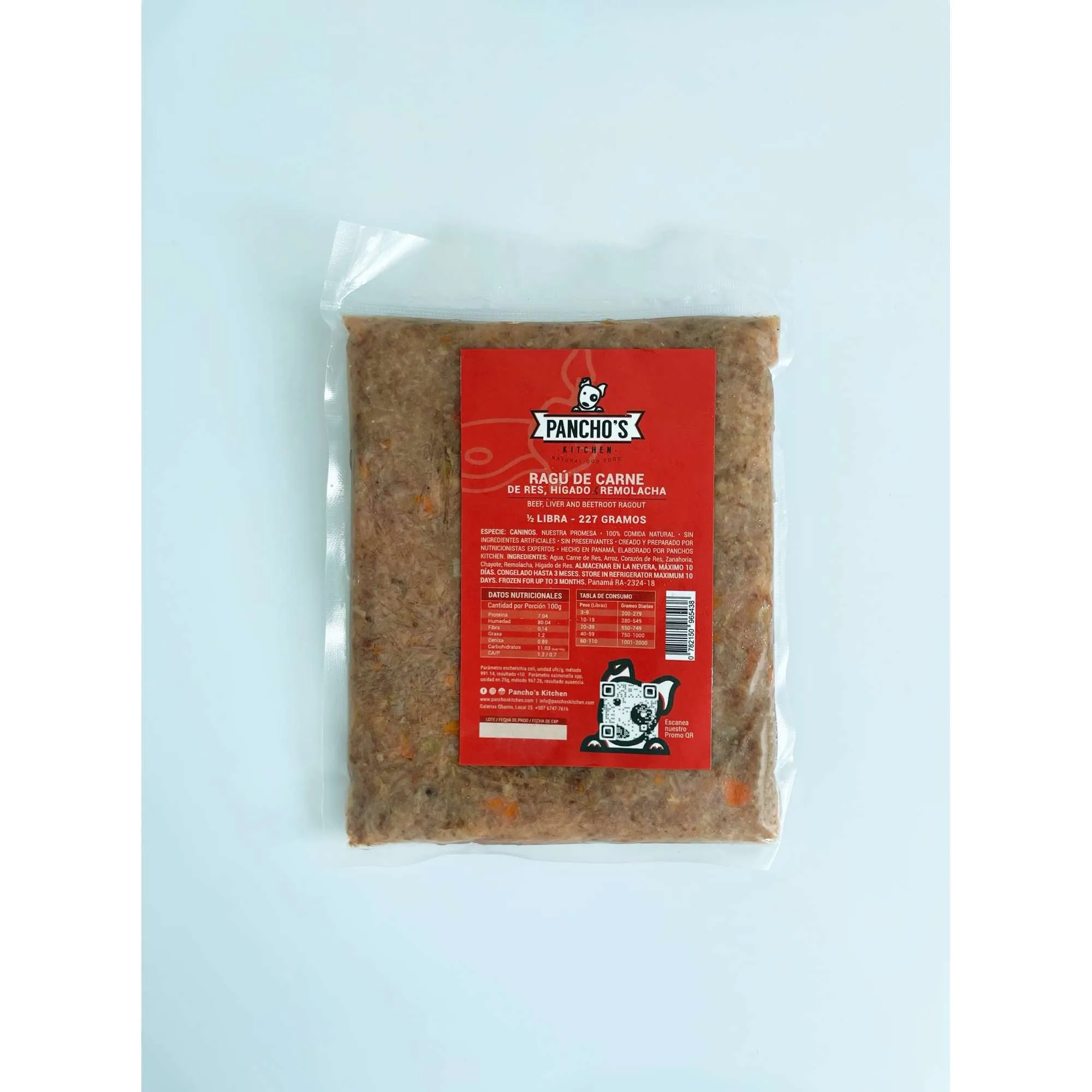 Alimento Congelado de Ragú de Carne 8oz para Mascotas