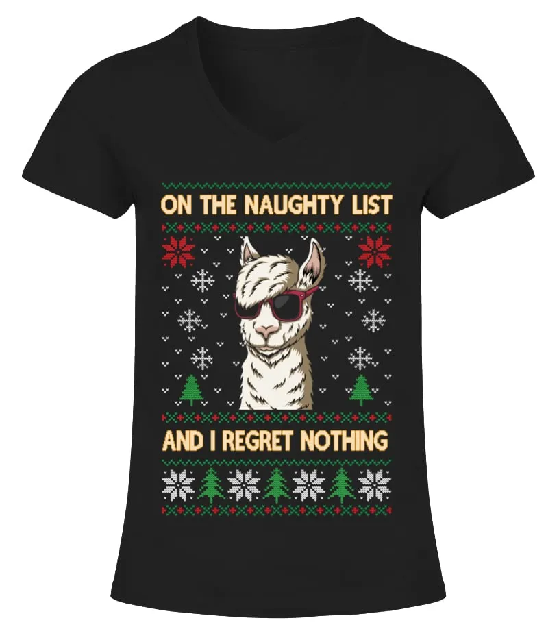 ALPACA CHRISTMAS Camiseta cuello pico Mujer
