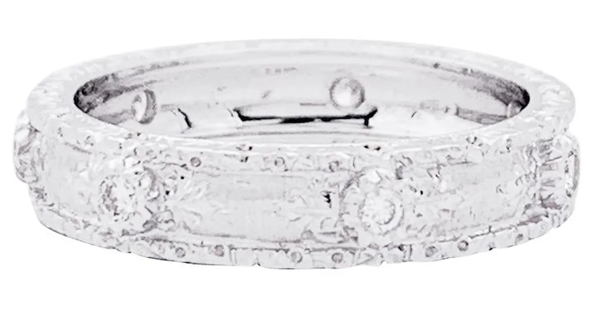 Anillo Buccellati "Eternelle Macri Capri" oro blanco, diamantes. 