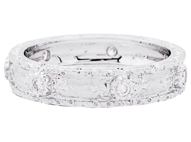 Anillo Buccellati "Eternelle Macri Capri" oro blanco, diamantes. 
