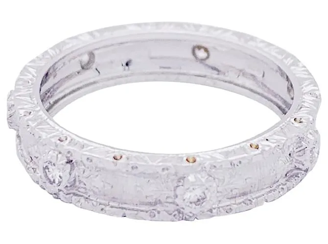 Anillo Buccellati "Eternelle Macri Capri" oro blanco, diamantes. 