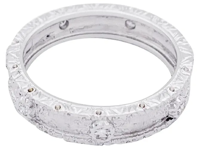 Anillo Buccellati "Eternelle Macri Capri" oro blanco, diamantes. 