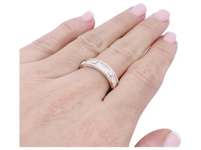 Anillo Buccellati "Eternelle Macri Capri" oro blanco, diamantes. 