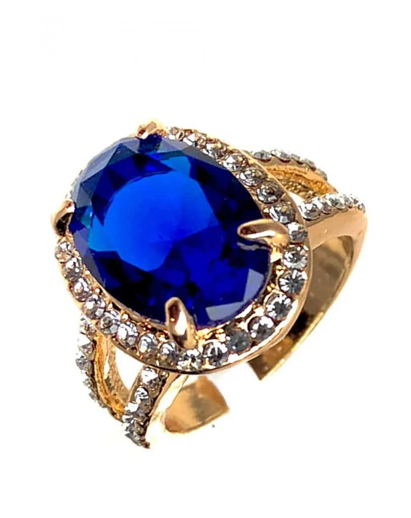 ANILLOS Y SORTIJAS AZULES GRANDES DE BISUTERIA PARA MUJER