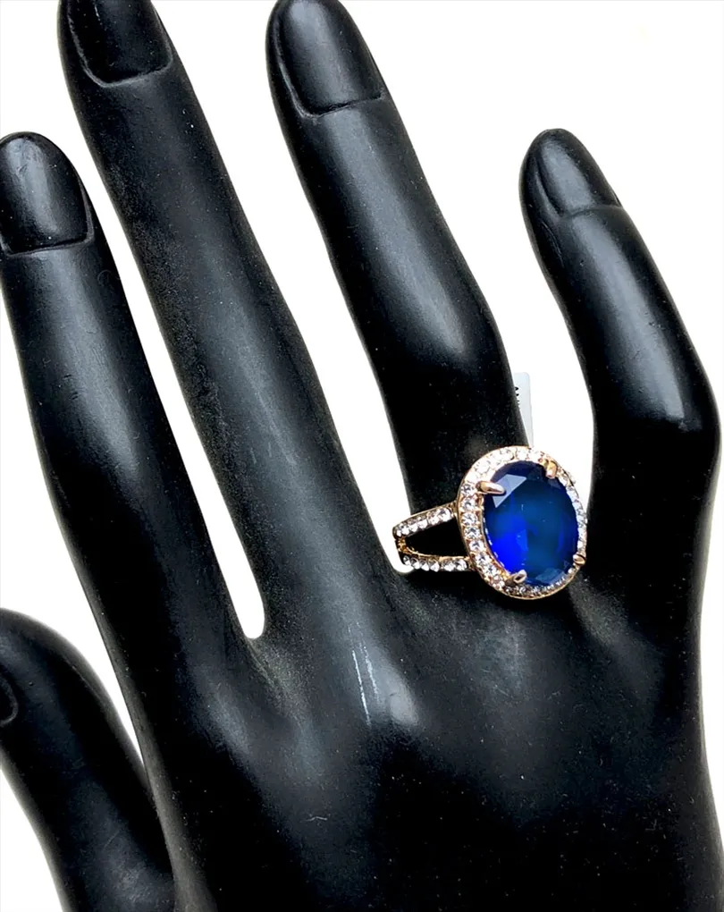 ANILLOS Y SORTIJAS AZULES GRANDES DE BISUTERIA PARA MUJER