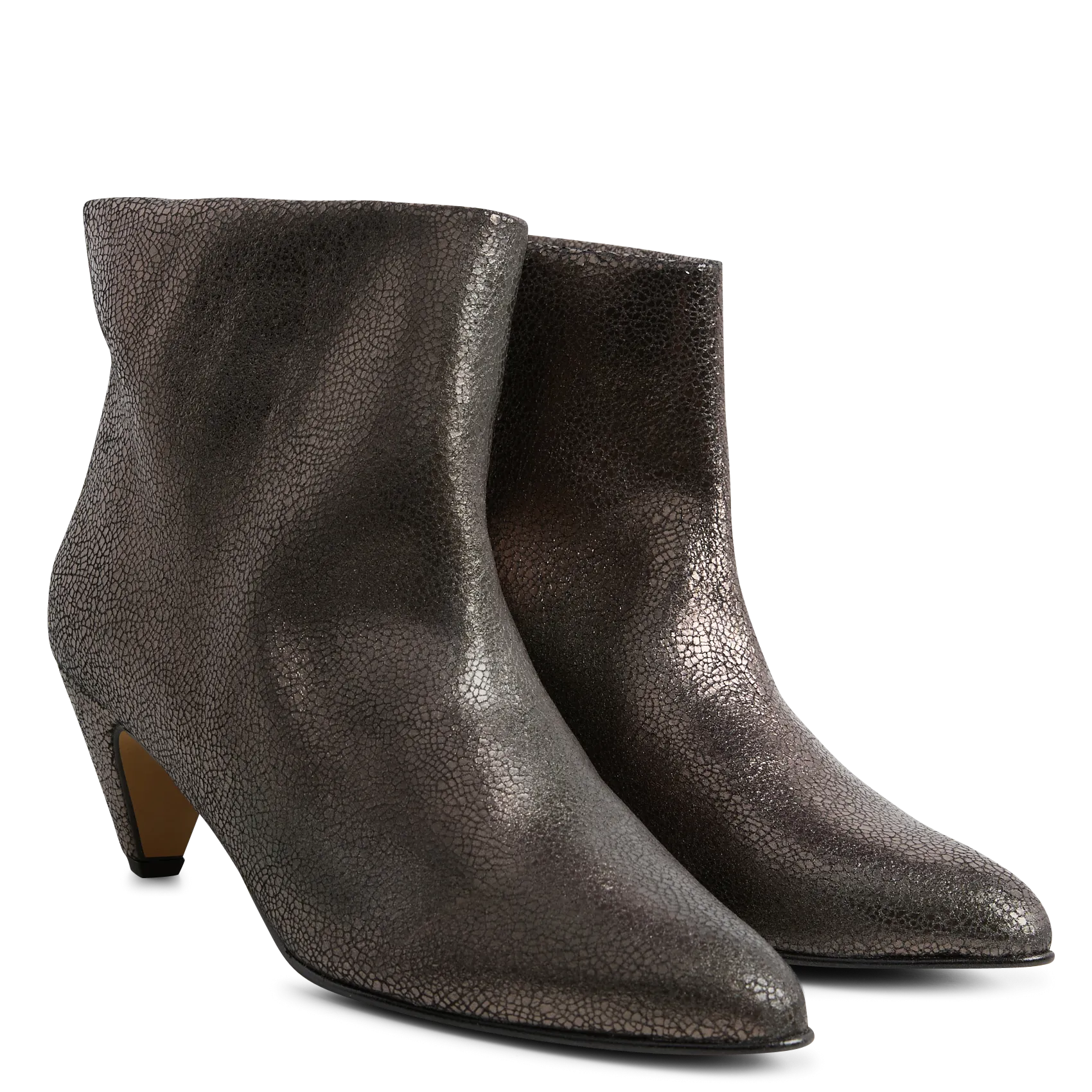 ANONYMOUS COPENHAGEN HILLY 50  BOTINES DE CUERO METALIZADO  EN PLATA