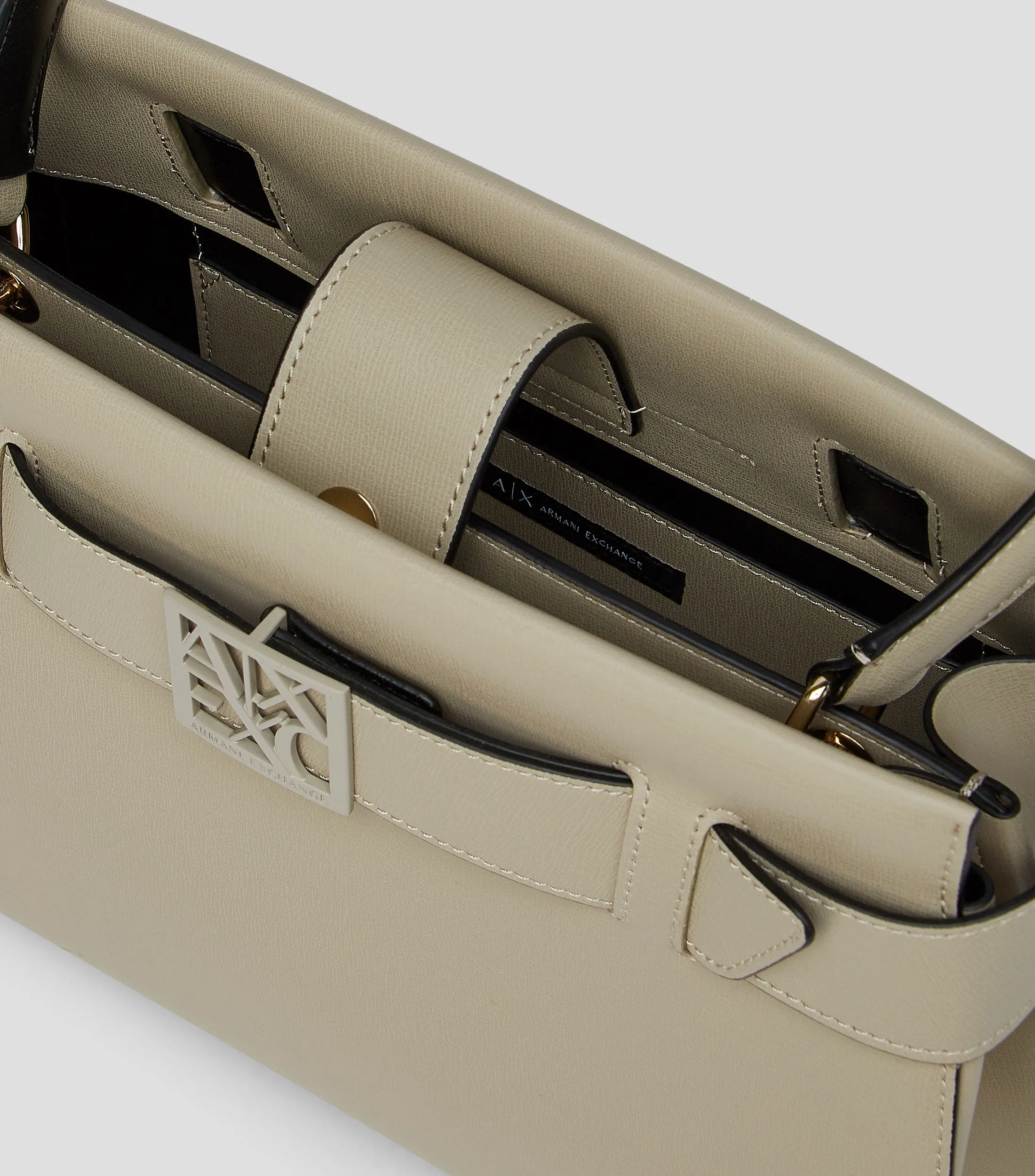 Armani Exchange Bolso tote beige liso Mujer