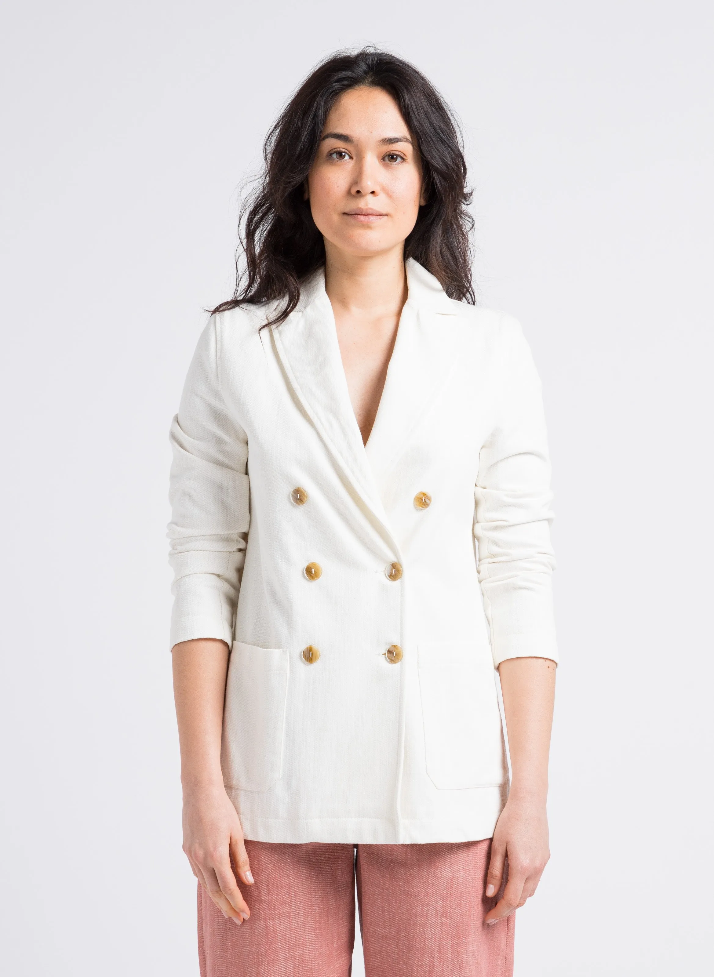 ATTIC AND BARN ESTILO  CHAQUETA CON CUELLO SASTRE EFECTO VAQUERO EN BEIGE