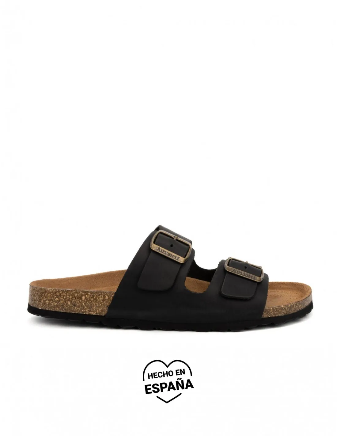 AUTENTI Sandalias Bio Hombre Hebillas Negras