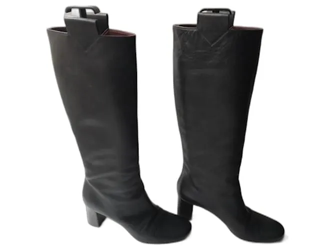 AVRIL GAUL Botas altas de piel negras T40,5 ES MUY BUEN ESTADO Negro 