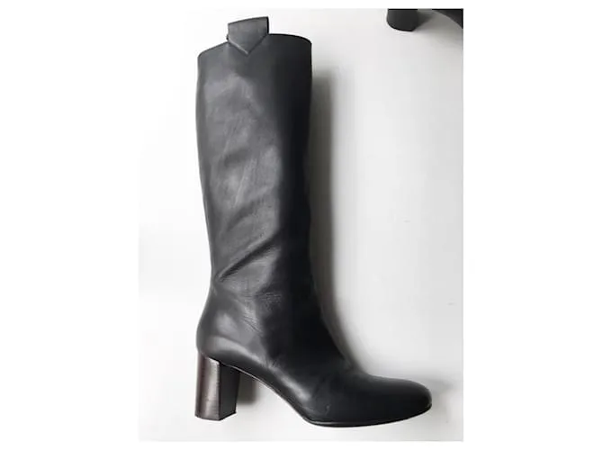 AVRIL GAUL Botas altas de piel negras T40,5 ES MUY BUEN ESTADO Negro 