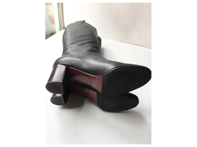AVRIL GAUL Botas altas de piel negras T40,5 ES MUY BUEN ESTADO Negro 