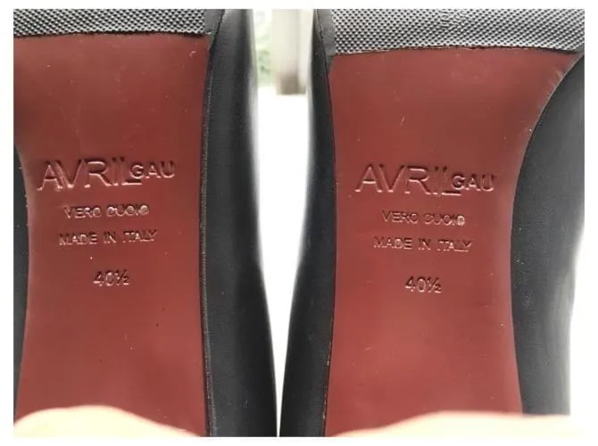 AVRIL GAUL Botas altas de piel negras T40,5 ES MUY BUEN ESTADO Negro 