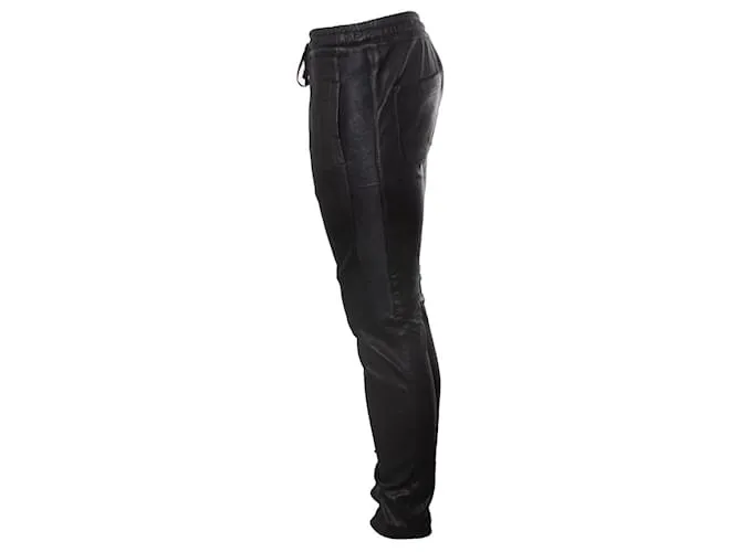 Balmain Balmaın, pantalones de chándal biker de cuero Negro 