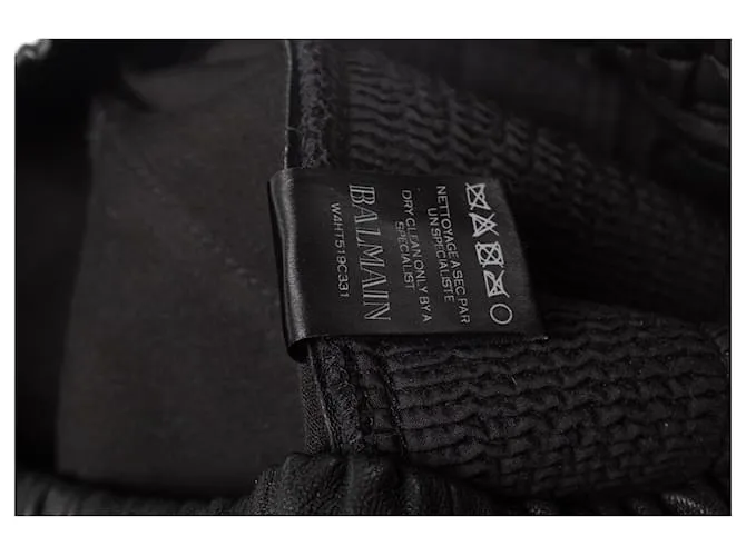 Balmain Balmaın, pantalones de chándal biker de cuero Negro 