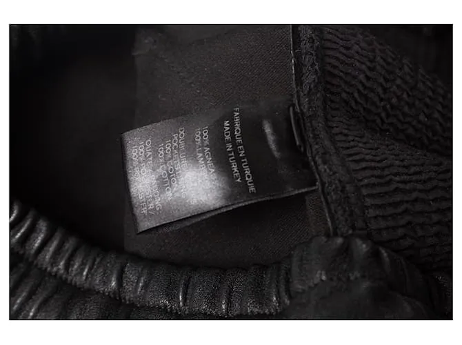 Balmain Balmaın, pantalones de chándal biker de cuero Negro 
