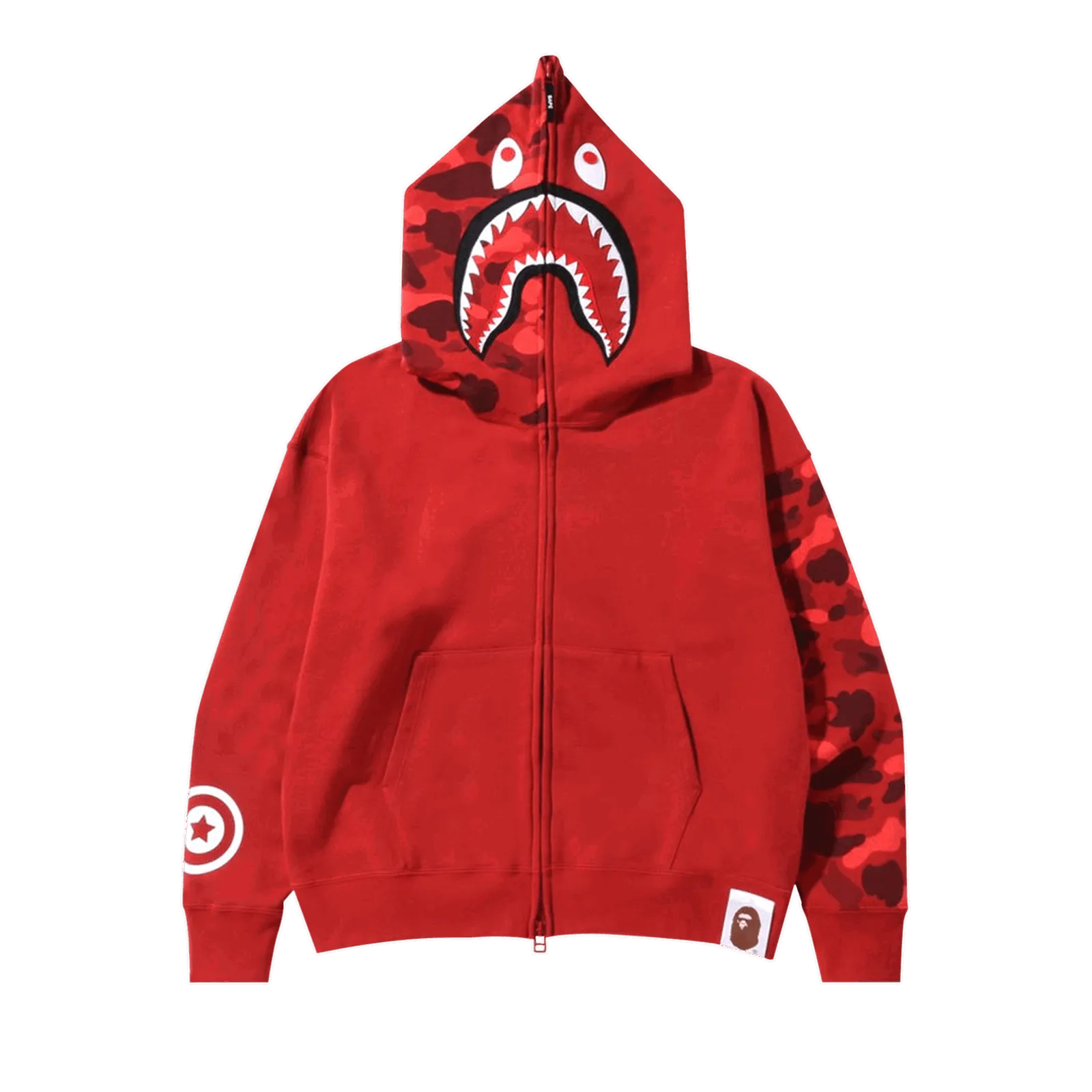 BAPE Color Camo Giant Shark Loose Fit Full Zip Hoodie