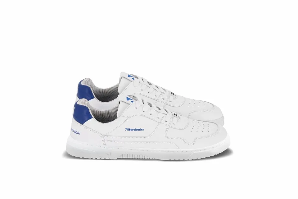 BAREFOOT SNEAKERS BAREBARICS ZING  BRAVE MEN TALK  WHITE & BLUE