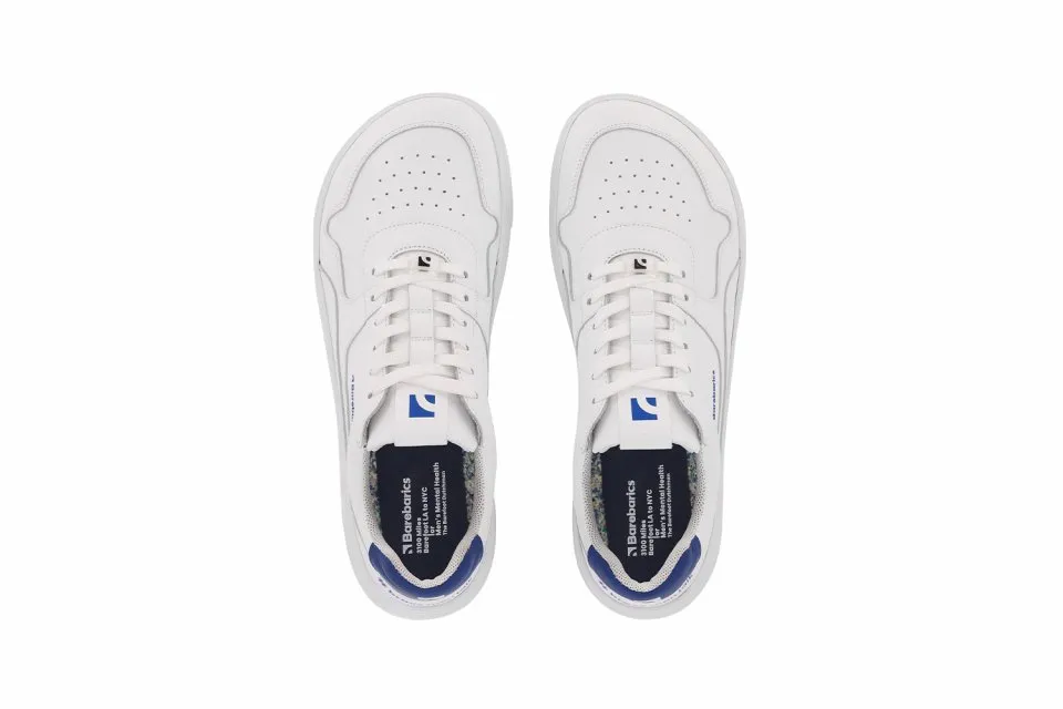 BAREFOOT SNEAKERS BAREBARICS ZING  BRAVE MEN TALK  WHITE & BLUE