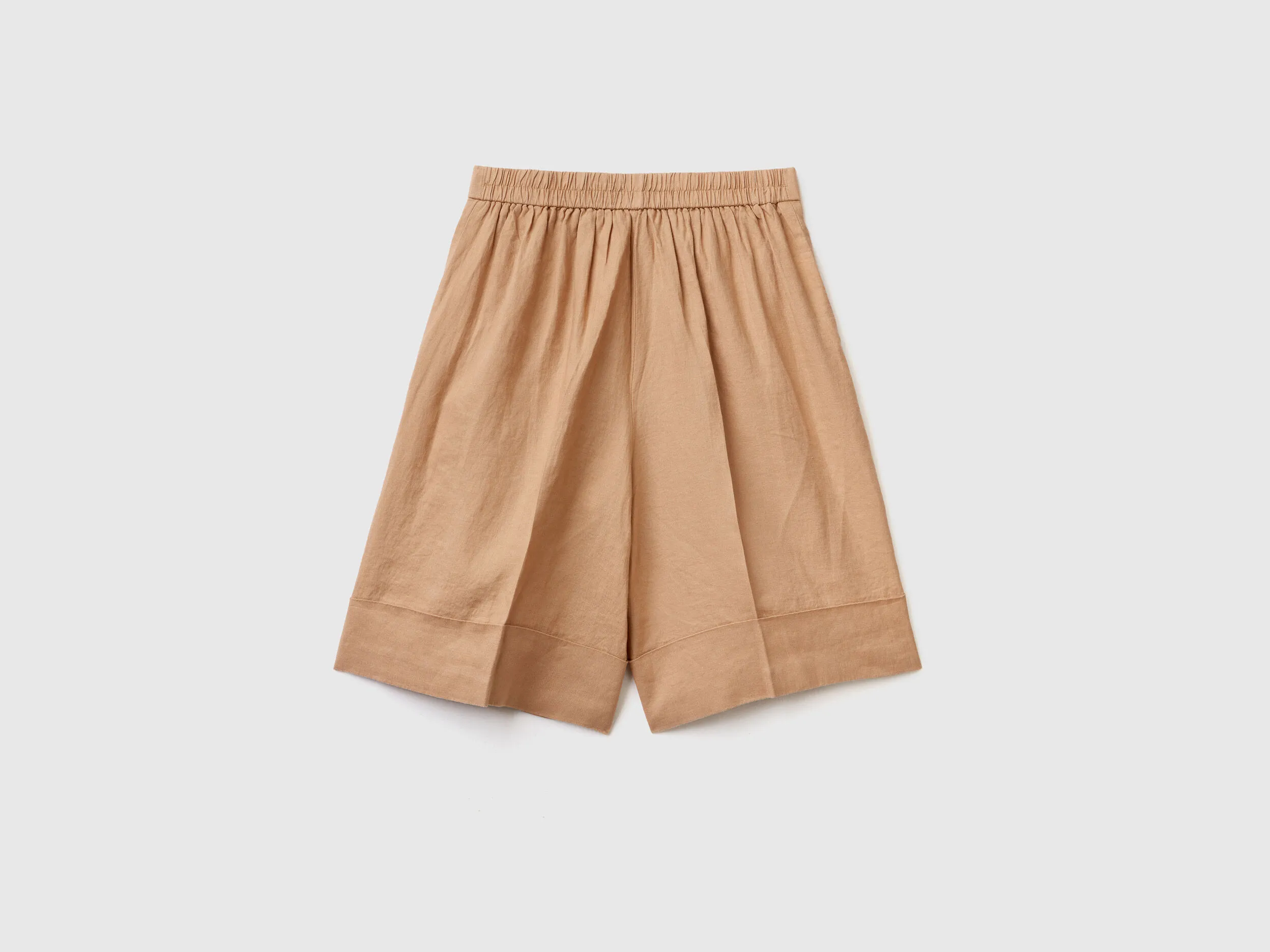 Bermudas de 100 % lino con vuelta