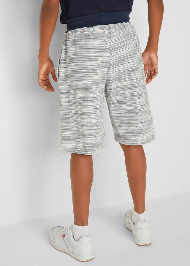 BERMUDAS DE CHáNDAL AZULBLANCO LANA JASPEADO