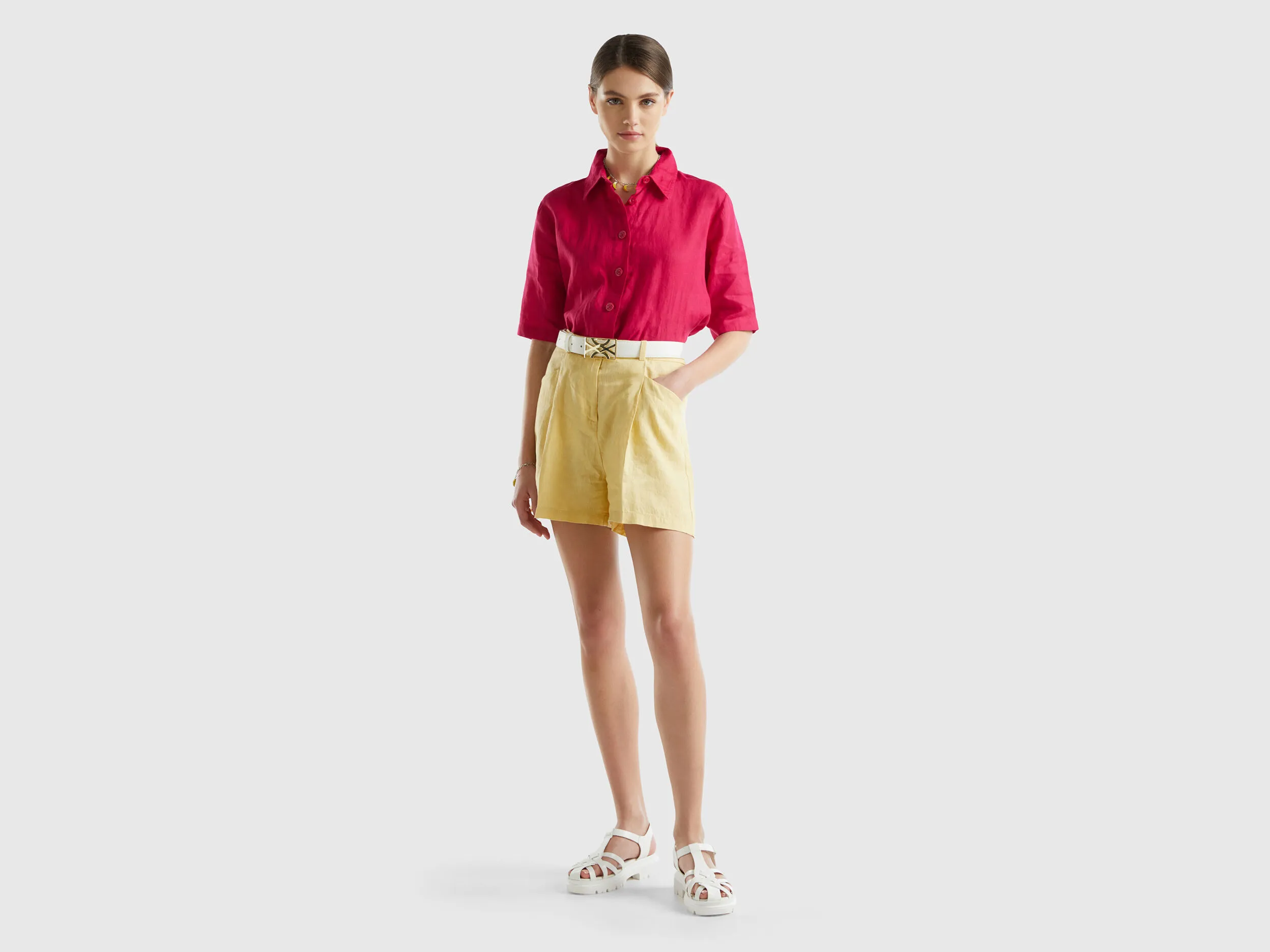 Bermudas de lino puro
