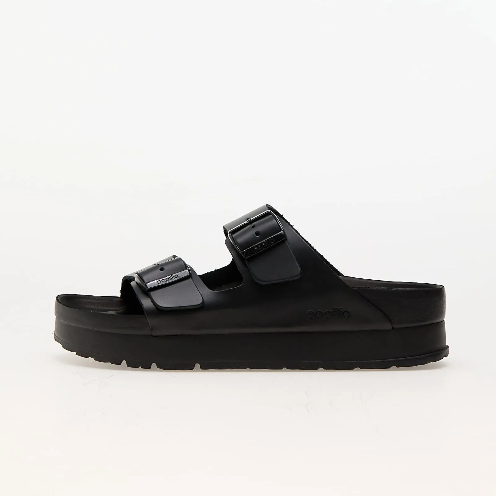 Birkenstock Arizona PAP Flex Platform Natural Leather Black W