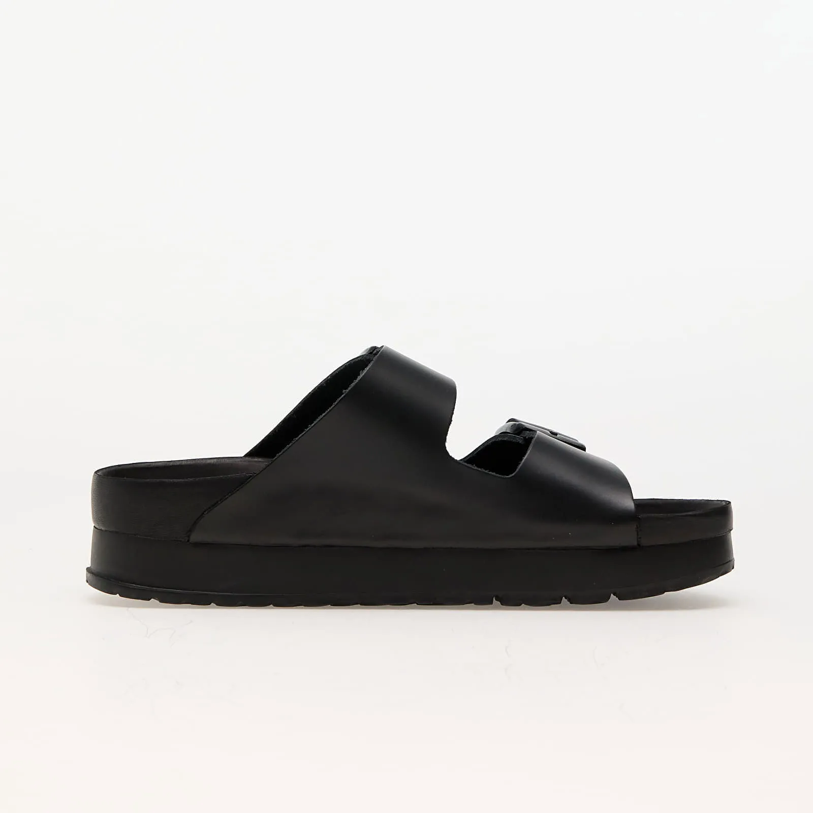 Birkenstock Arizona PAP Flex Platform Natural Leather Black W