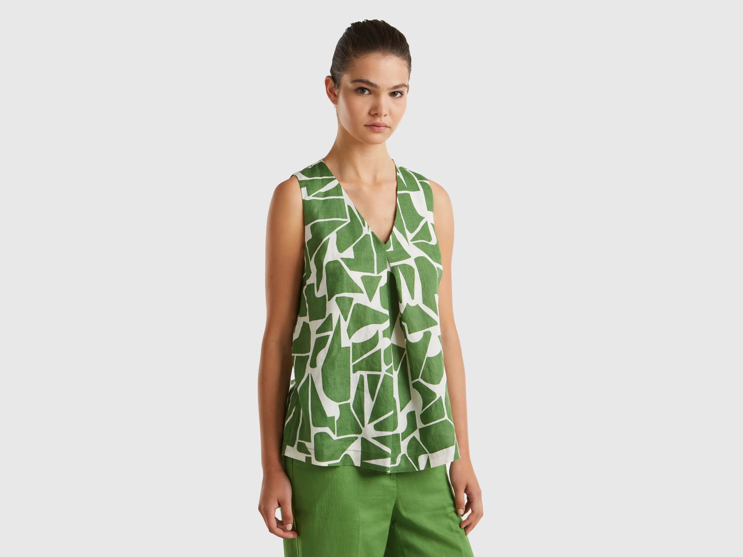 Blusa de lino estampado