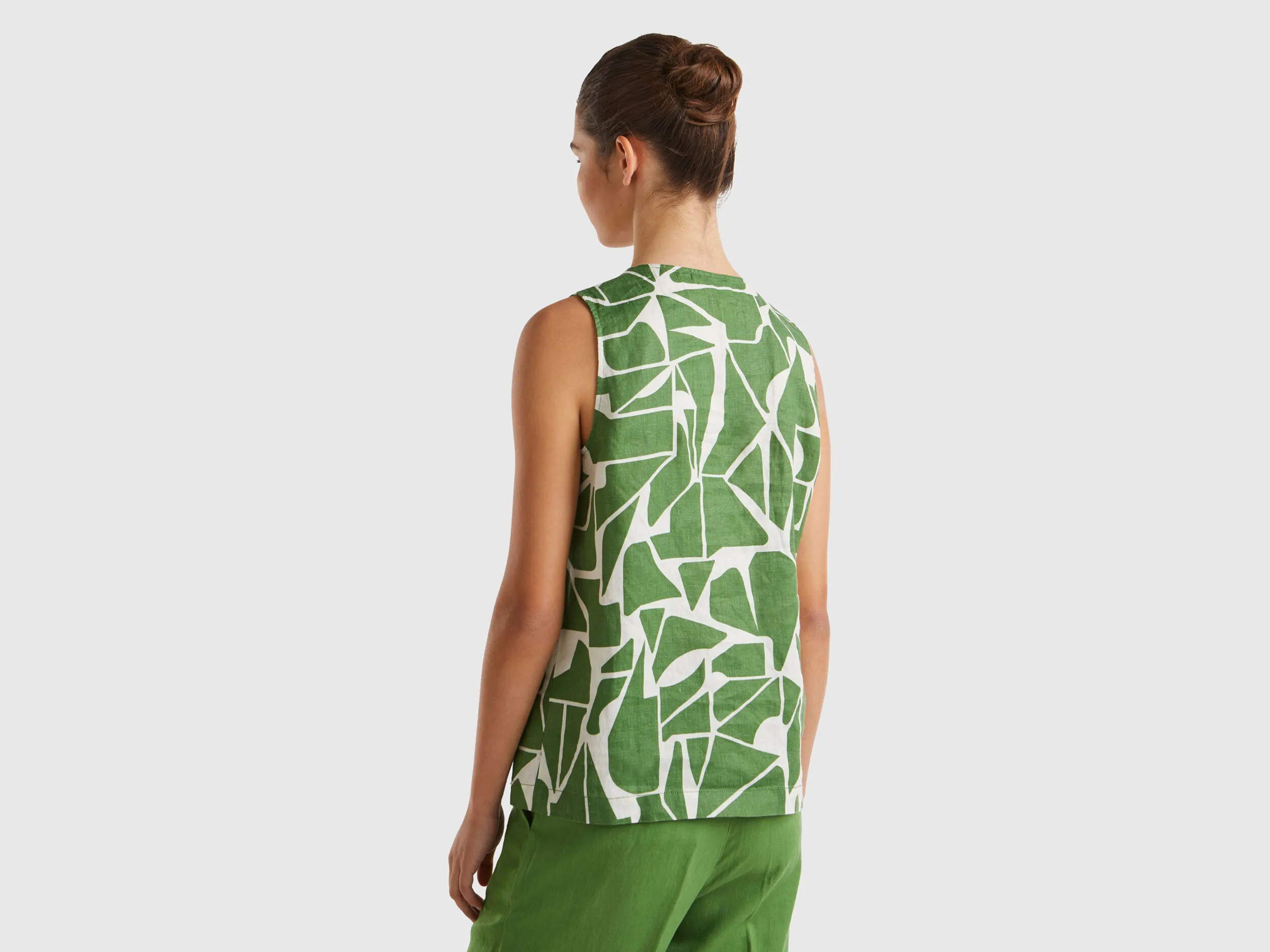 Blusa de lino estampado