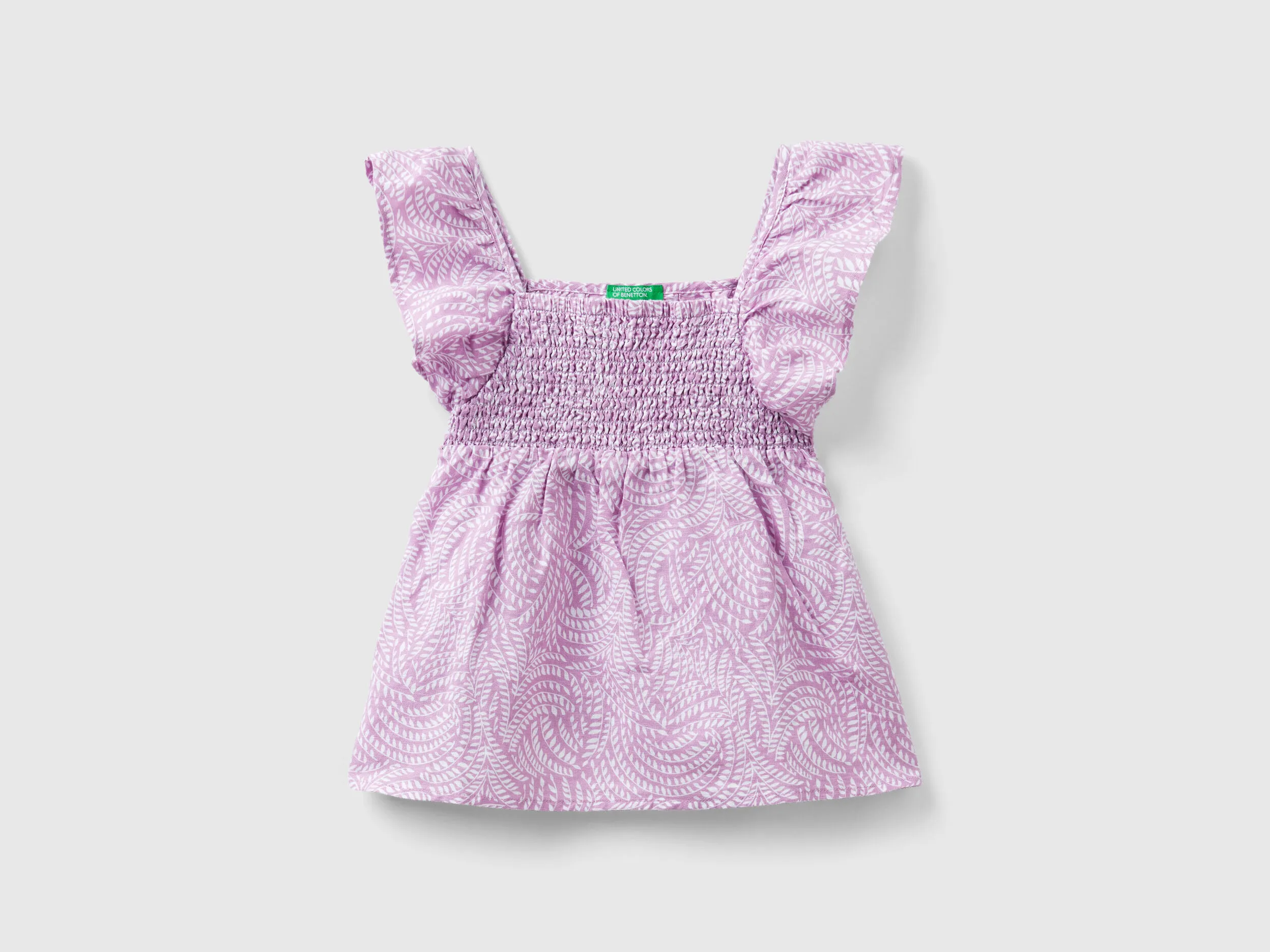 Blusa de lino mixto estampado