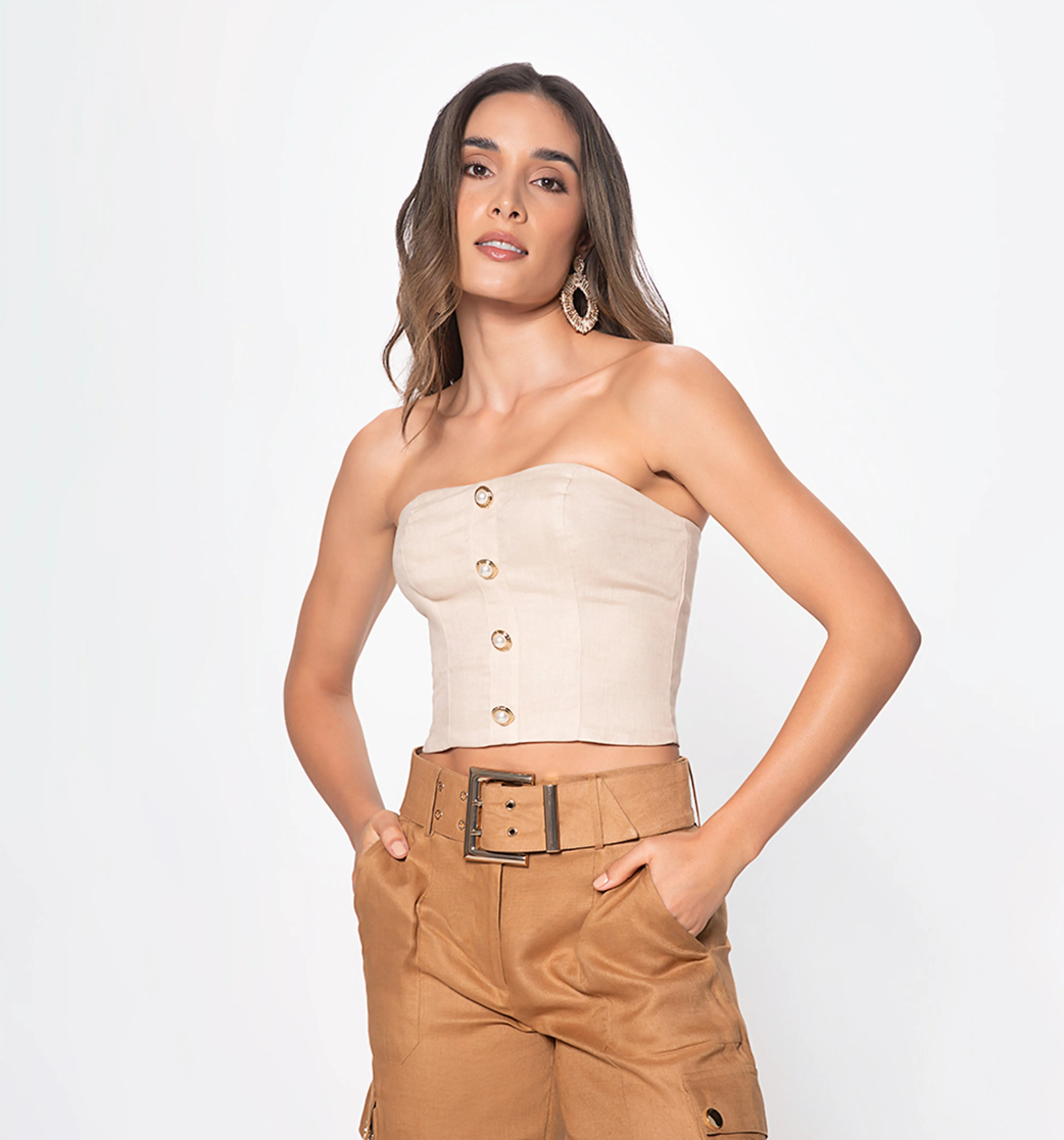 Blusa straple con botones en delanetro