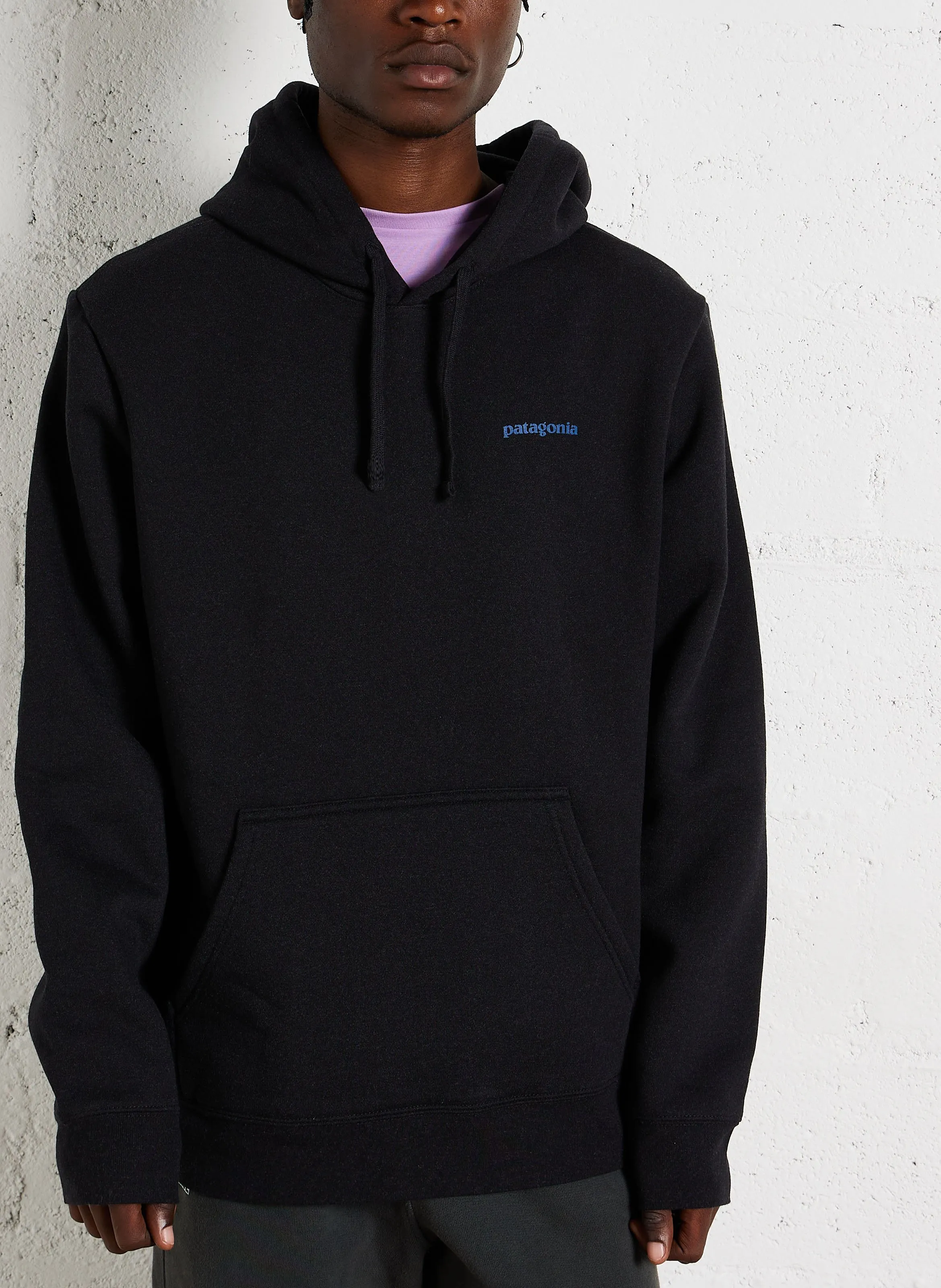 BOARDSHORT LOGO UPRISAL  SUDADERA CON CAPUCHA ESTAMPADA RECTA EN NEGRO