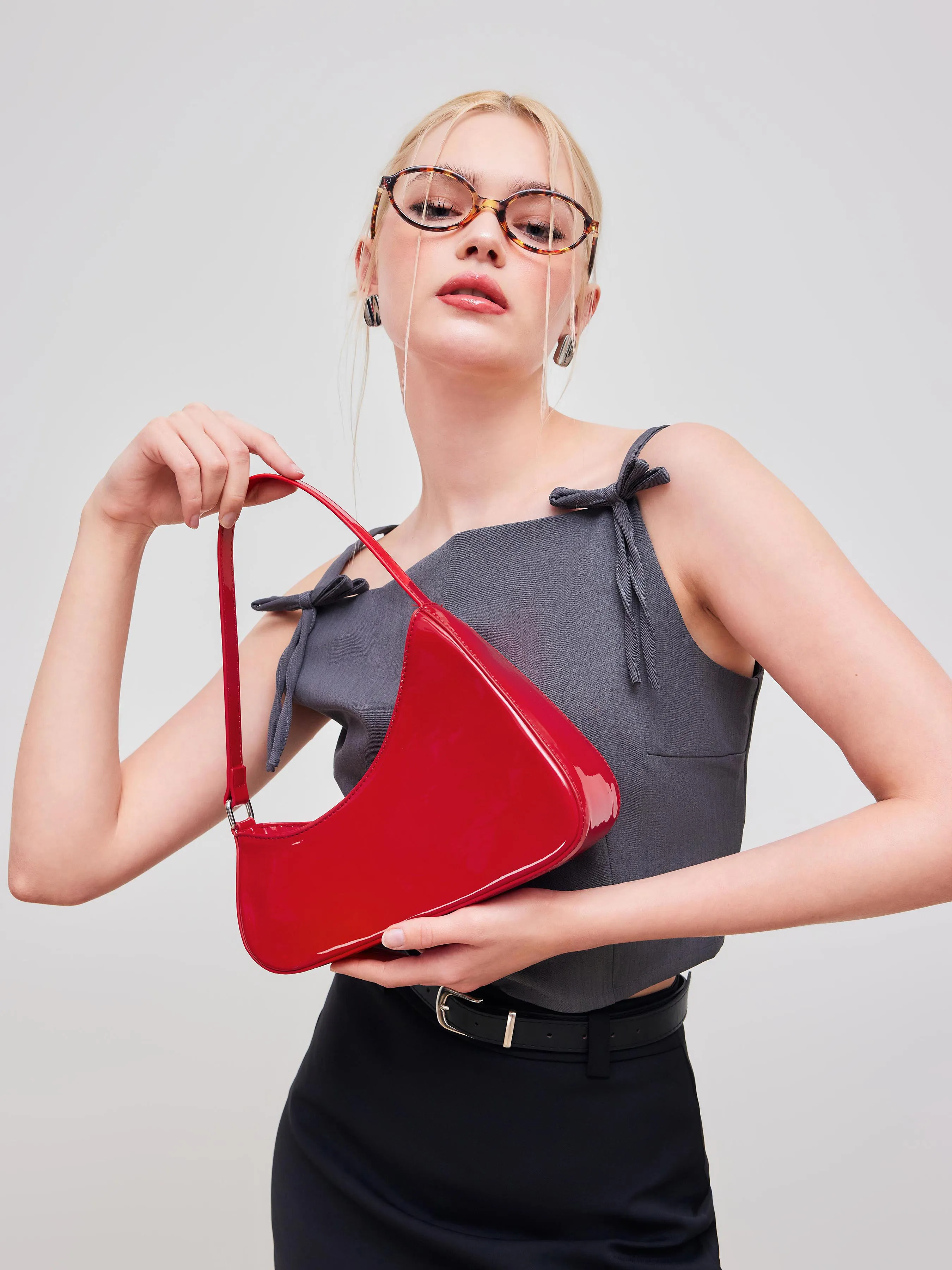 Bolso de hombro de cuero sintético