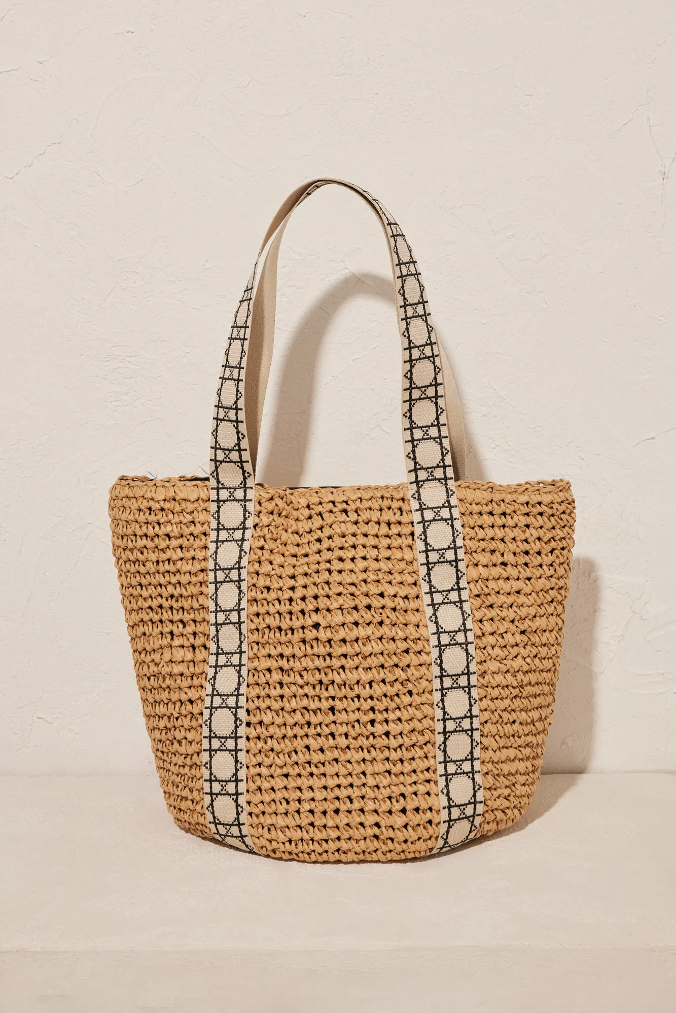 Bolso de hombro rafia cenefa