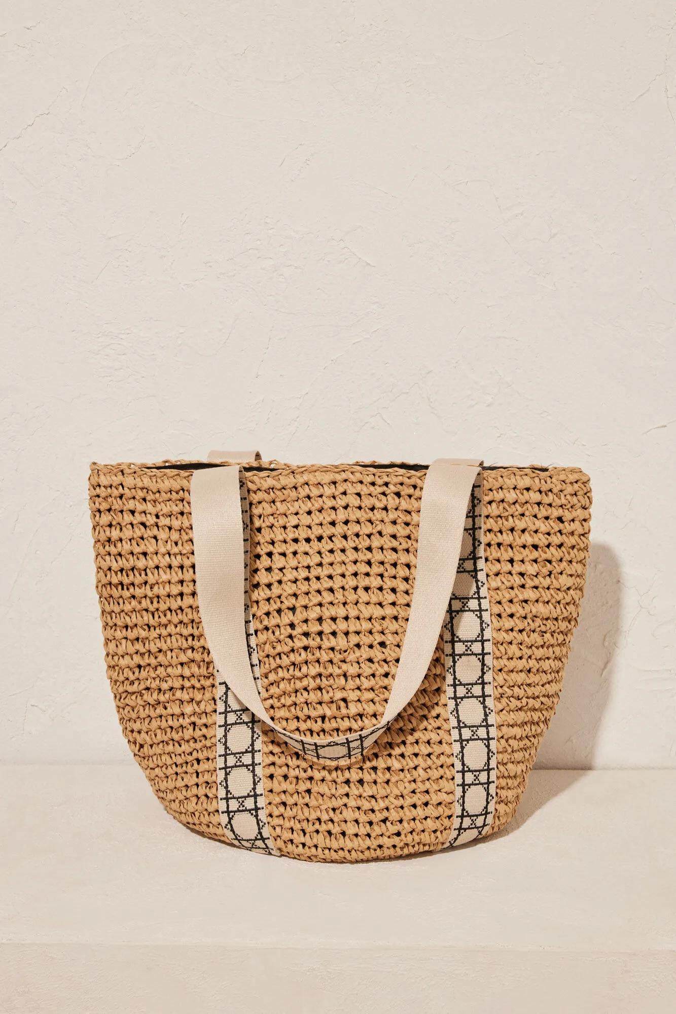 Bolso de hombro rafia cenefa