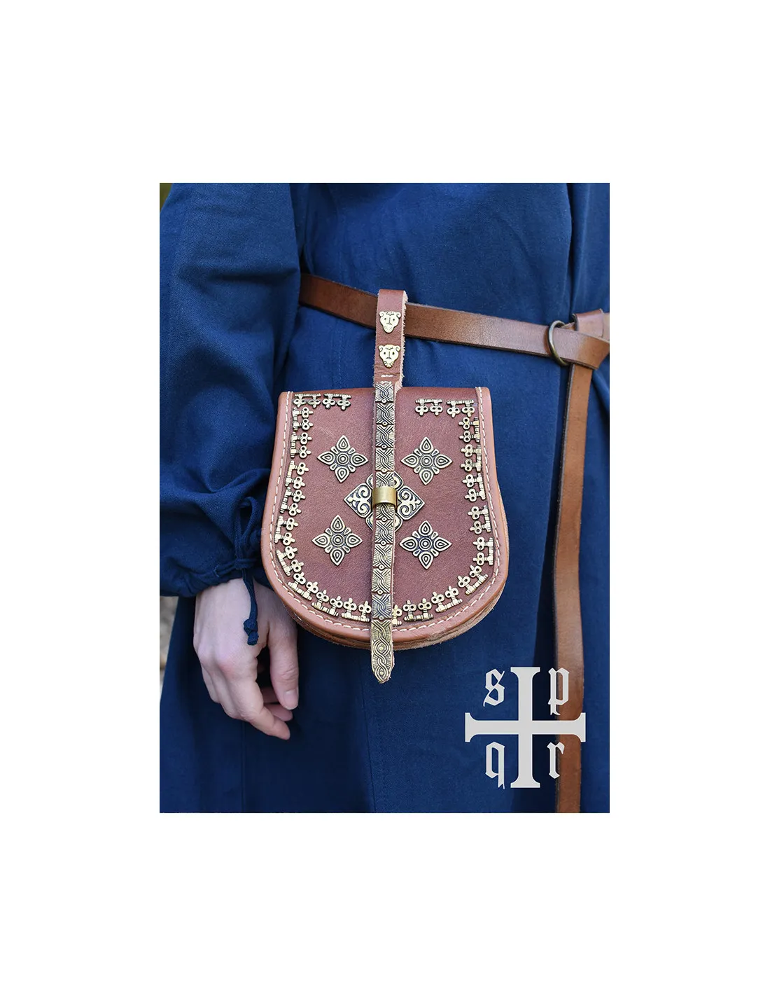 Bolso vikingo de cuero modelo Birka