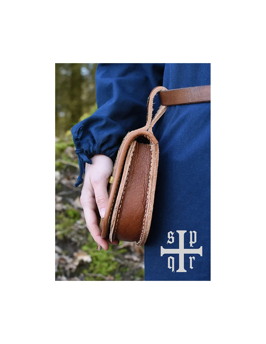 Bolso vikingo de cuero modelo Birka