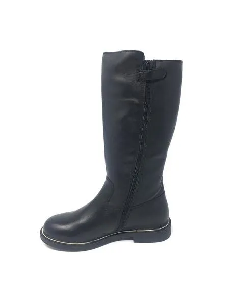 bota piel negro hebillas