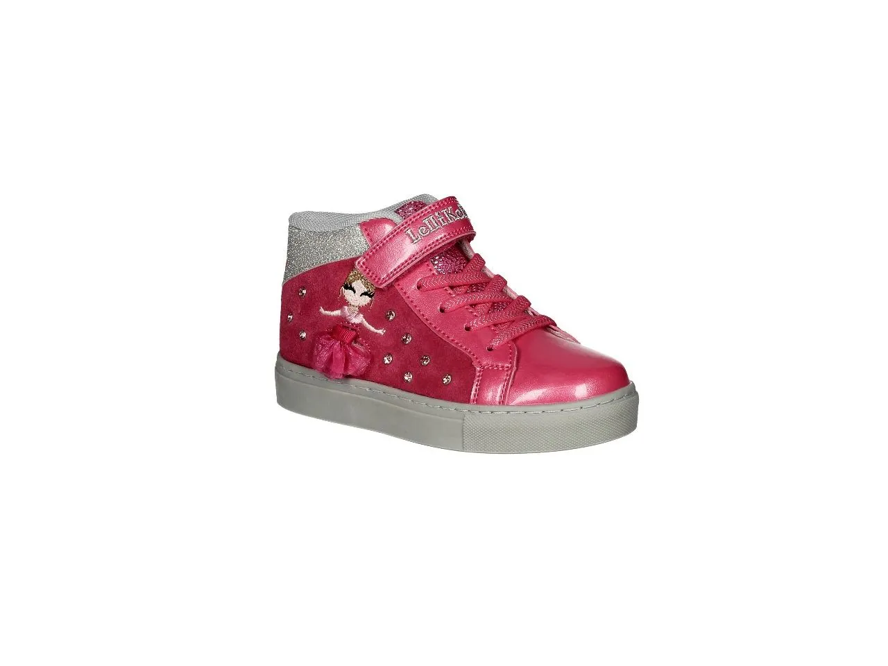 Bota Velcro Charol/nobuck Fuxia Lateral MuÑequita Vestidos
